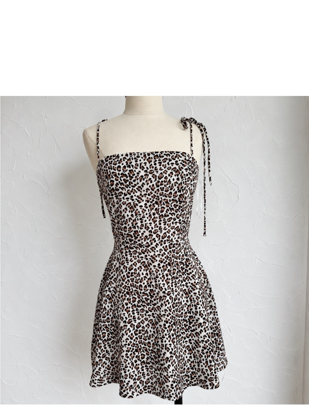 Princess Polly Leopard Print Tie Strap Mini Dress Size US 4